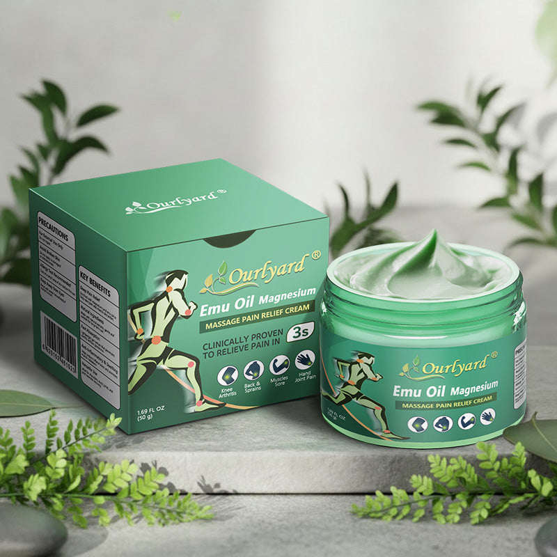 🔥🔥FDA Approved|Ourlyard® Advanced Magnesium & Emu Oil Massage Pain Relief Cream (🏅The Ultimate Solution for Muscle Aches, Arthritis, Joint Pain, Nerve Pain, Inflammation, and Stiffness)