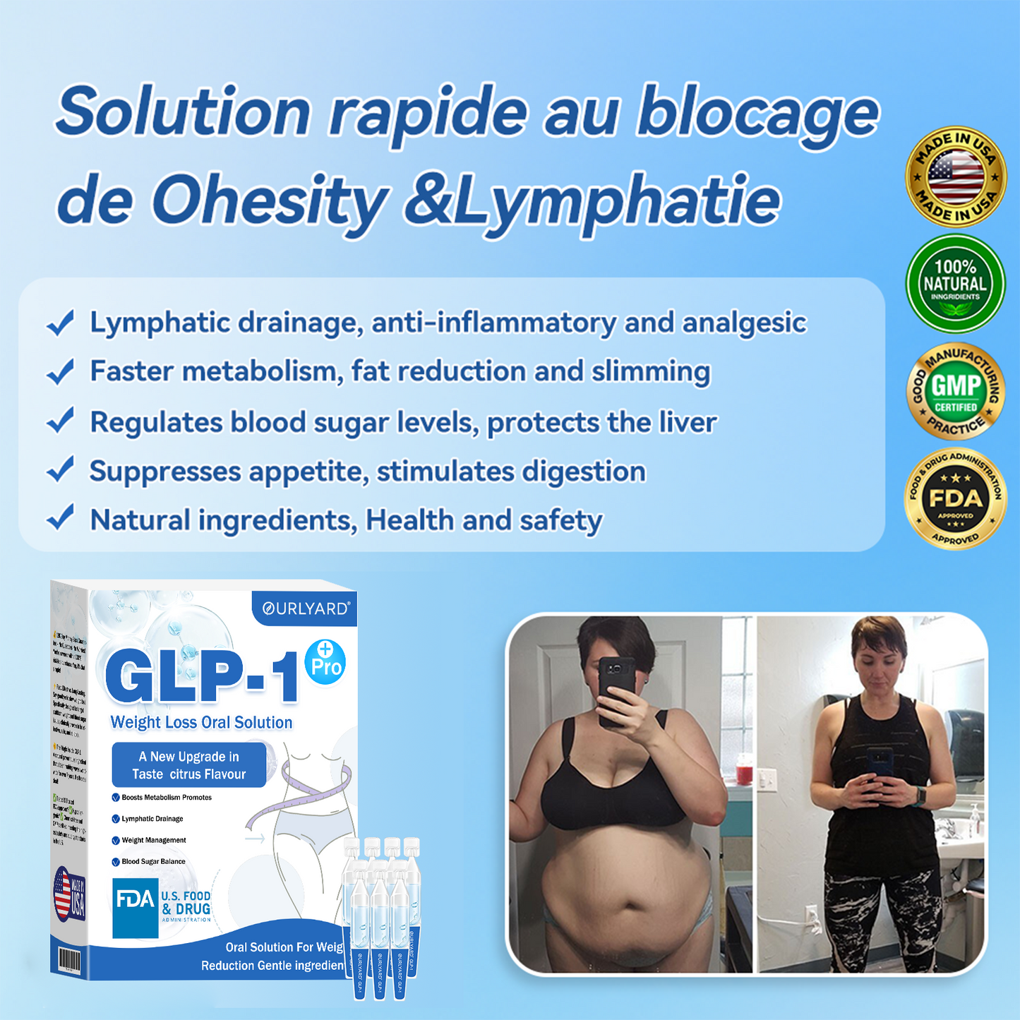 ☀️Ourlyard® GLP-1 Pro Weight Loss Oral Solution – Visible results in 7 days, no side effects, suitable for all age groups