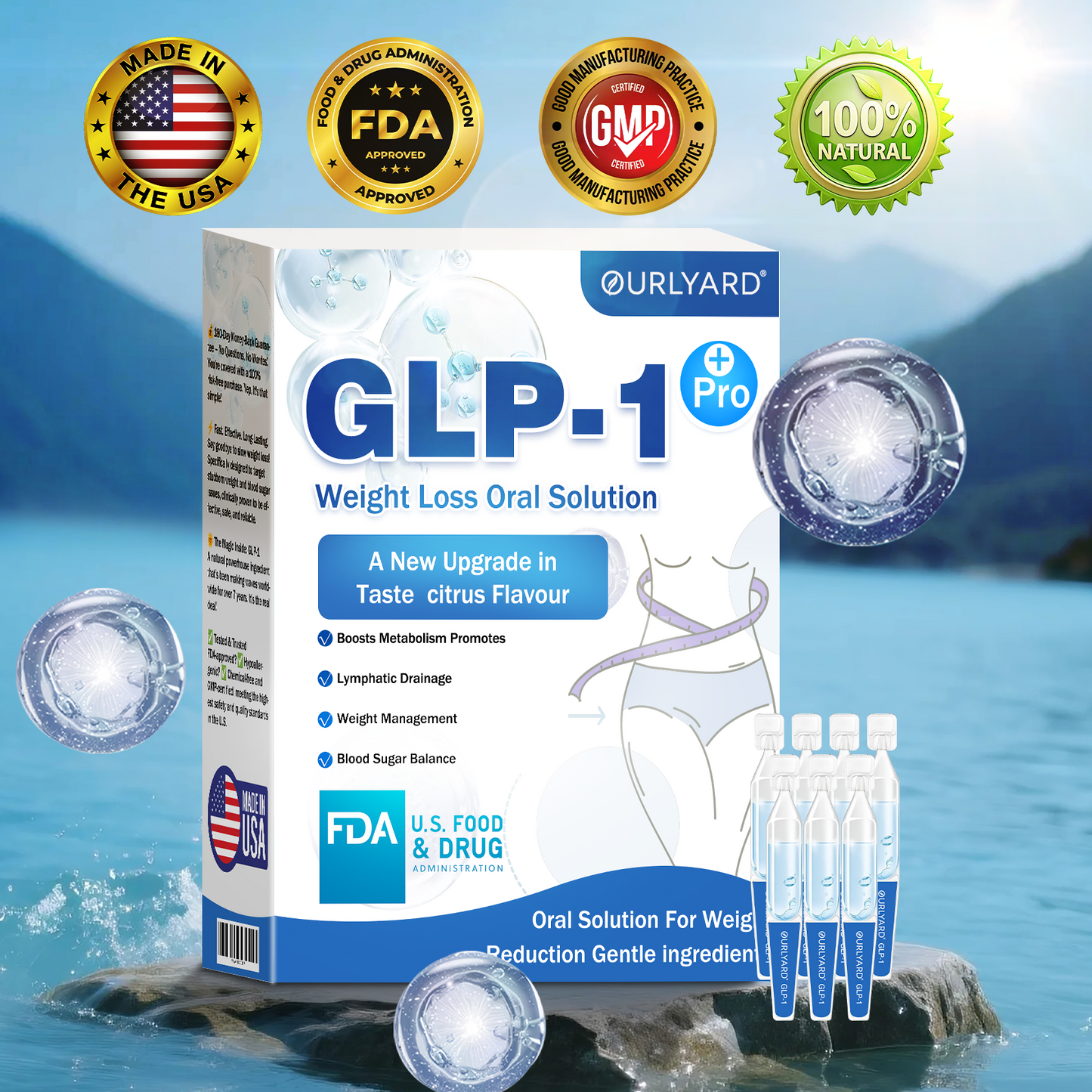 ☀️Ourlyard® GLP-1 Pro Weight Loss Oral Solution – Visible results in 7 days, no side effects, suitable for all age groups