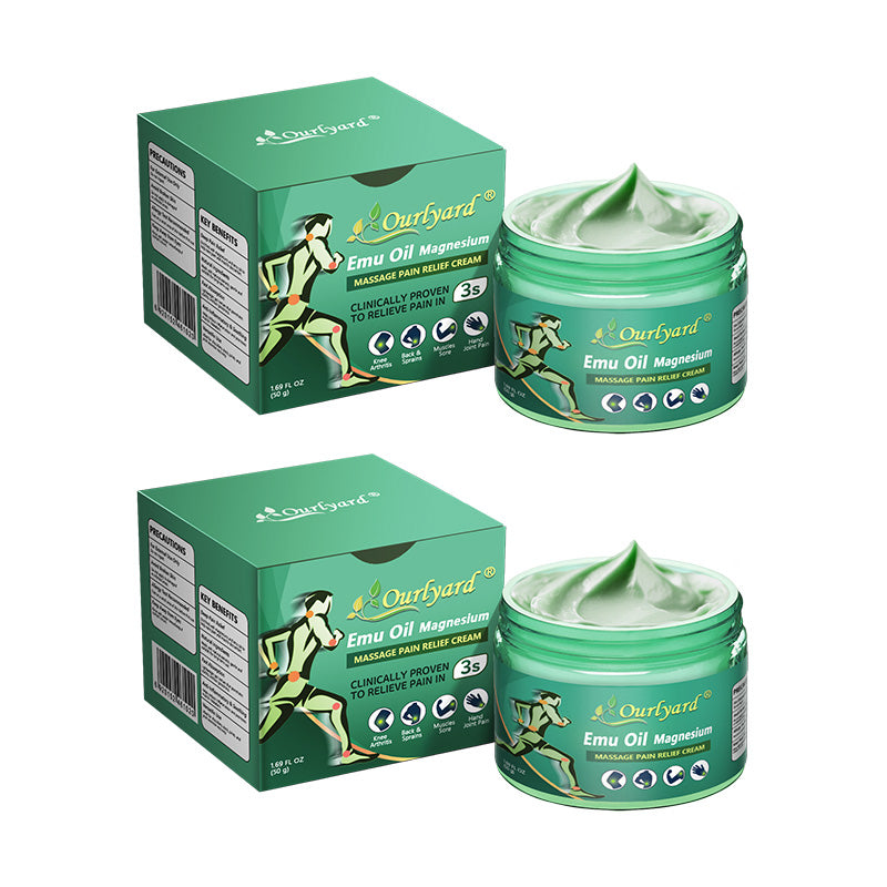 🔥🔥FDA Approved|Ourlyard® Advanced Magnesium & Emu Oil Massage Pain Relief Cream (🏅The Ultimate Solution for Muscle Aches, Arthritis, Joint Pain, Nerve Pain, Inflammation, and Stiffness)