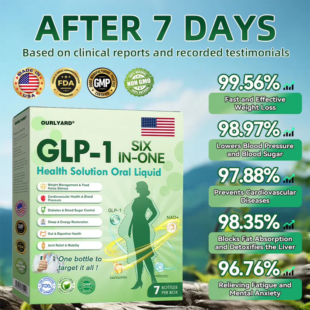 ☀️Official Store |Ourlyard®GLP-1 SIX-IN-ONE Health Solution Oral Liquid (Just once a day, visible changes in 7 days) For obesity, cardiovascular health, diabetes, sleep apnea, Gut Health, joint issues, and more