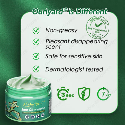 🔥🔥FDA Approved|Ourlyard® Advanced Magnesium & Emu Oil Massage Pain Relief Cream (🏅The Ultimate Solution for Muscle Aches, Arthritis, Joint Pain, Nerve Pain, Inflammation, and Stiffness)