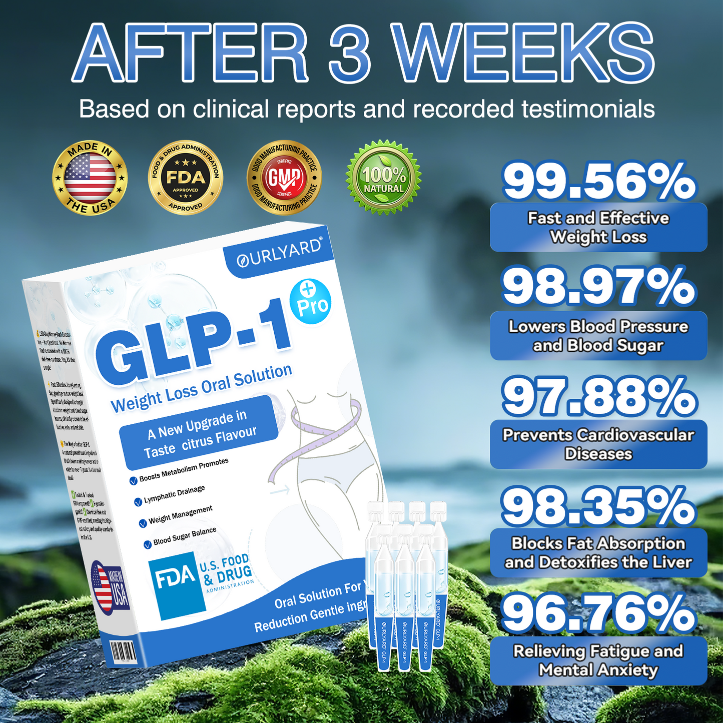 ☀️Ourlyard® GLP-1 Pro Weight Loss Oral Solution – Visible results in 7 days, no side effects, suitable for all age groups