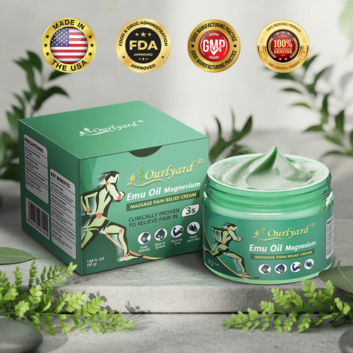 🔥🔥FDA Approved|Ourlyard® Advanced Magnesium & Emu Oil Massage Pain Relief Cream (🏅The Ultimate Solution for Muscle Aches, Arthritis, Joint Pain, Nerve Pain, Inflammation, and Stiffness)